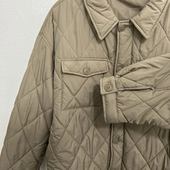 Zara Quilted Puffer Jacket in Taupe - Picture 4 of 10
